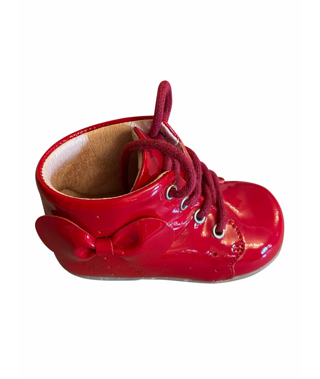 JACADI Бордовые ботинки из лакированной кожи, фото 1
