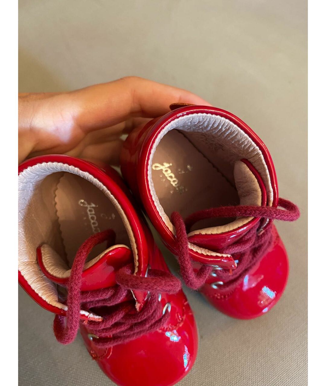 JACADI Бордовые ботинки из лакированной кожи, фото 3