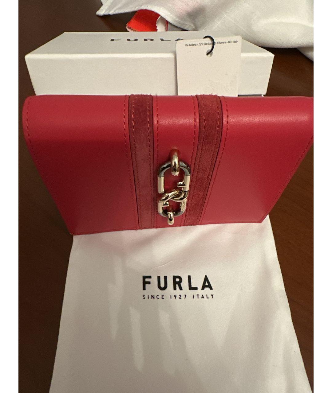 FURLA Розовый кожаный кошелек, фото 2