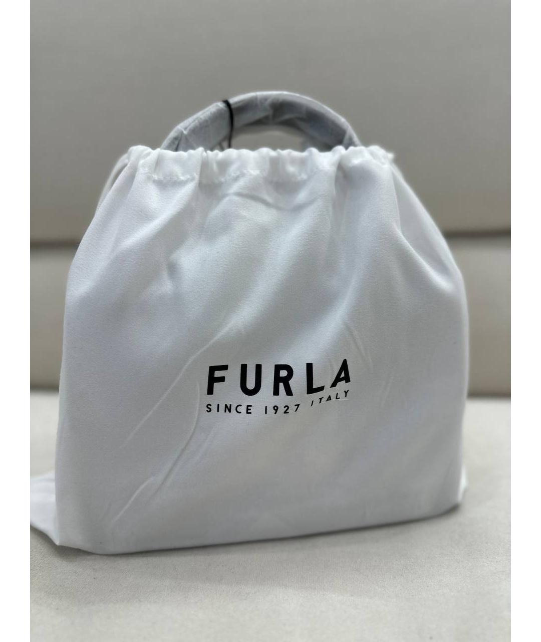 FURLA Черная кожаная сумка с короткими ручками, фото 7