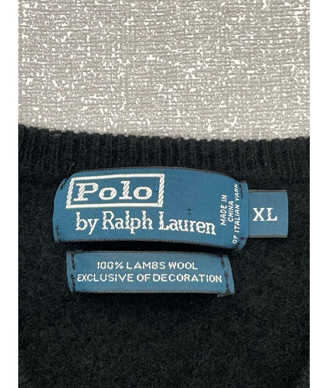 POLO RALPH LAUREN Черный шерстяной джемпер / свитер, фото 4