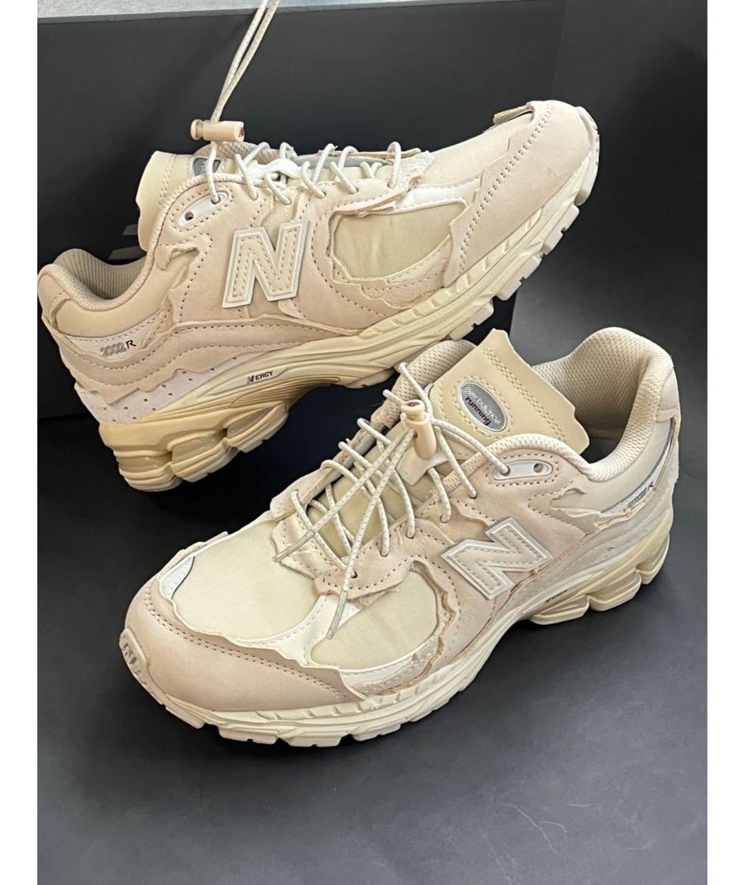 NEW BALANCE Бежевые кожаные низкие кроссовки / кеды, фото 4