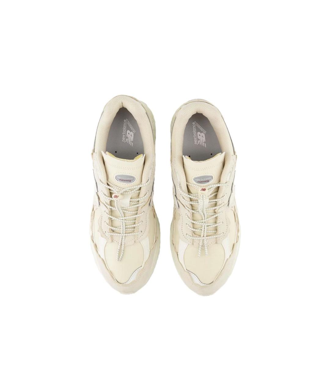 NEW BALANCE Бежевые кожаные низкие кроссовки / кеды, фото 3