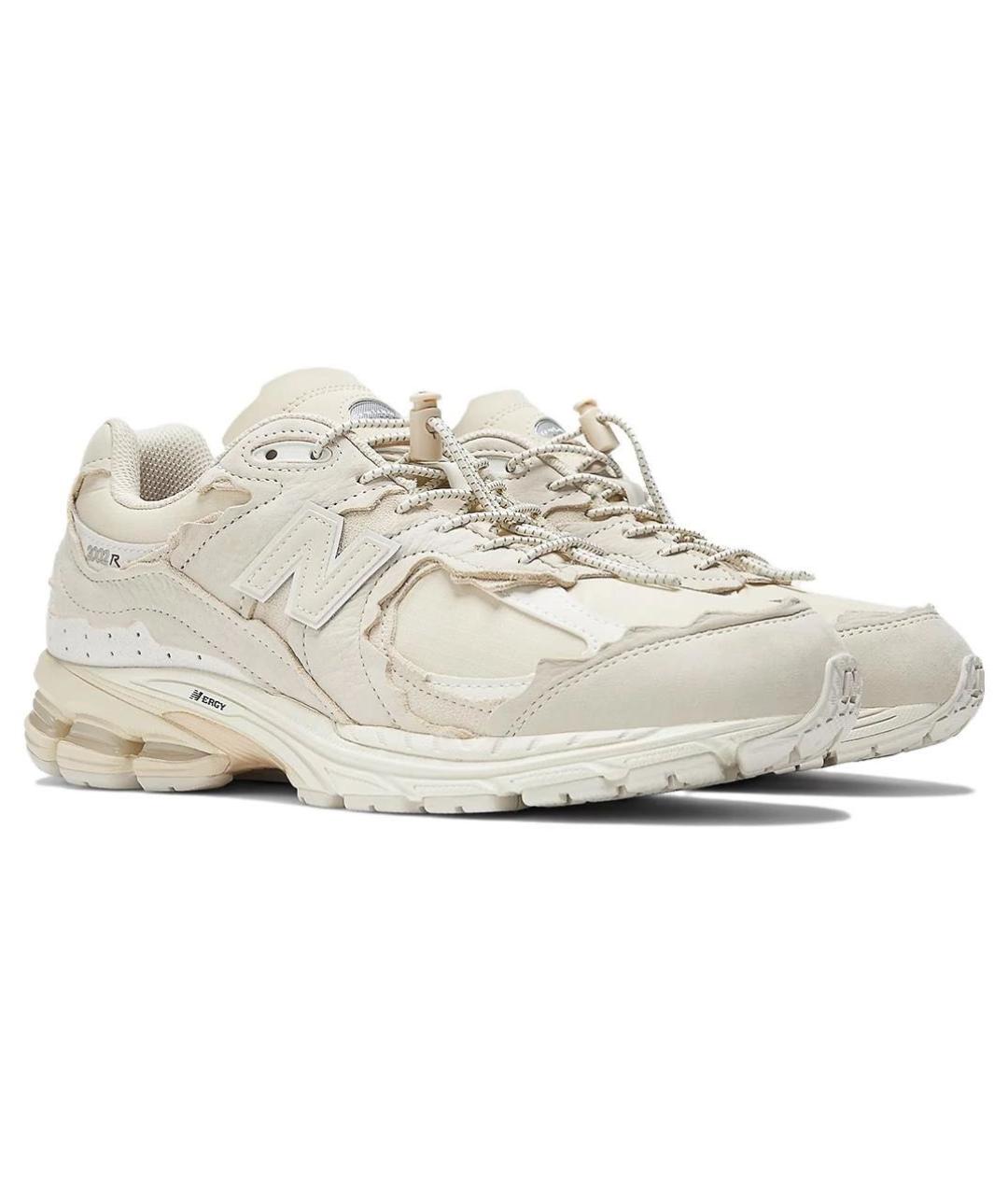 NEW BALANCE Бежевые кожаные низкие кроссовки / кеды, фото 2