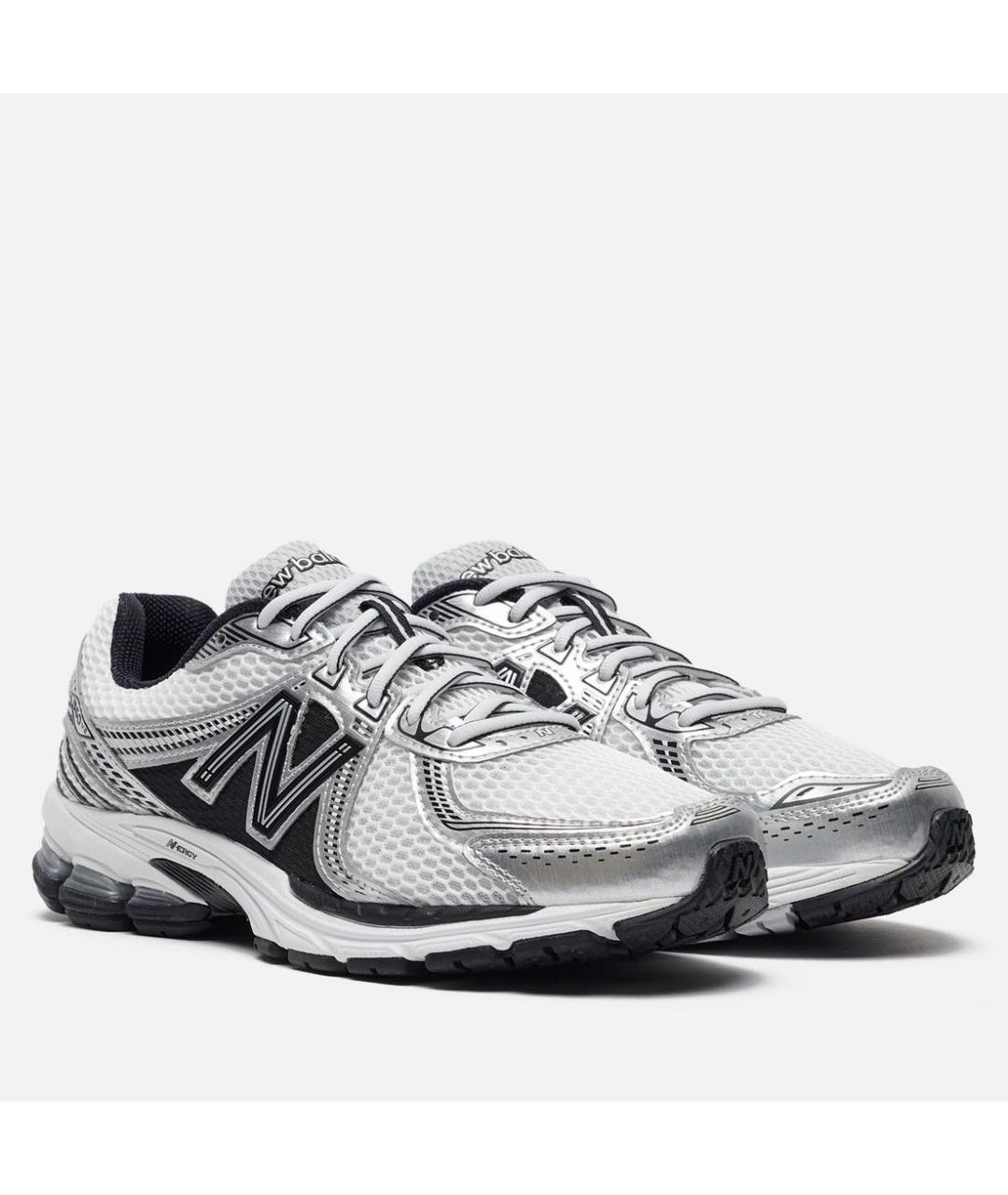 NEW BALANCE Серебряные текстильные кроссовки, фото 2
