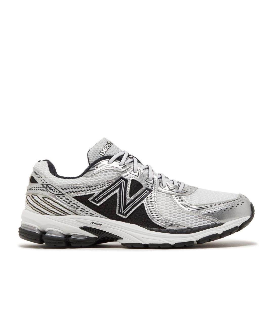 NEW BALANCE Серебряные текстильные кроссовки, фото 1