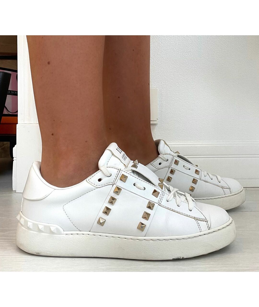 VALENTINO Белые кожаные кроссовки, фото 4