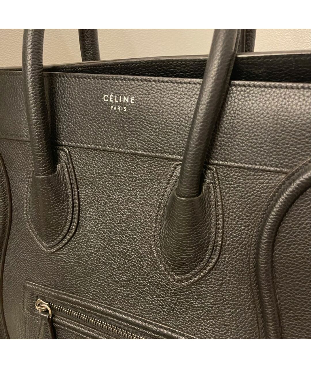 CELINE PRE-OWNED Черная кожаная сумка тоут, фото 3