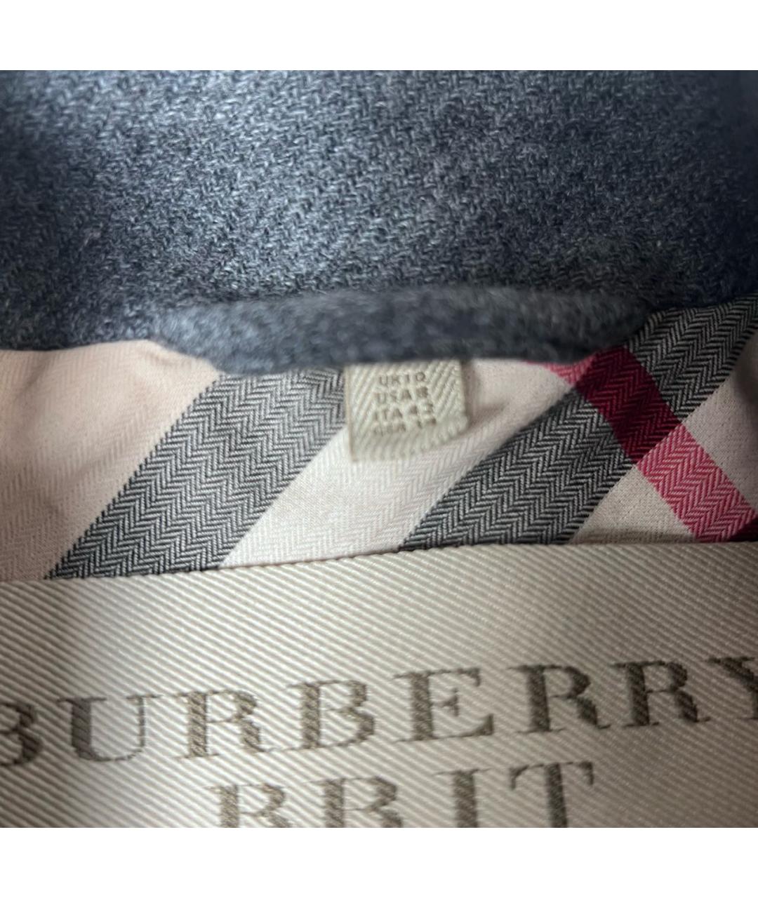 BURBERRY Серое шерстяное пальто, фото 4