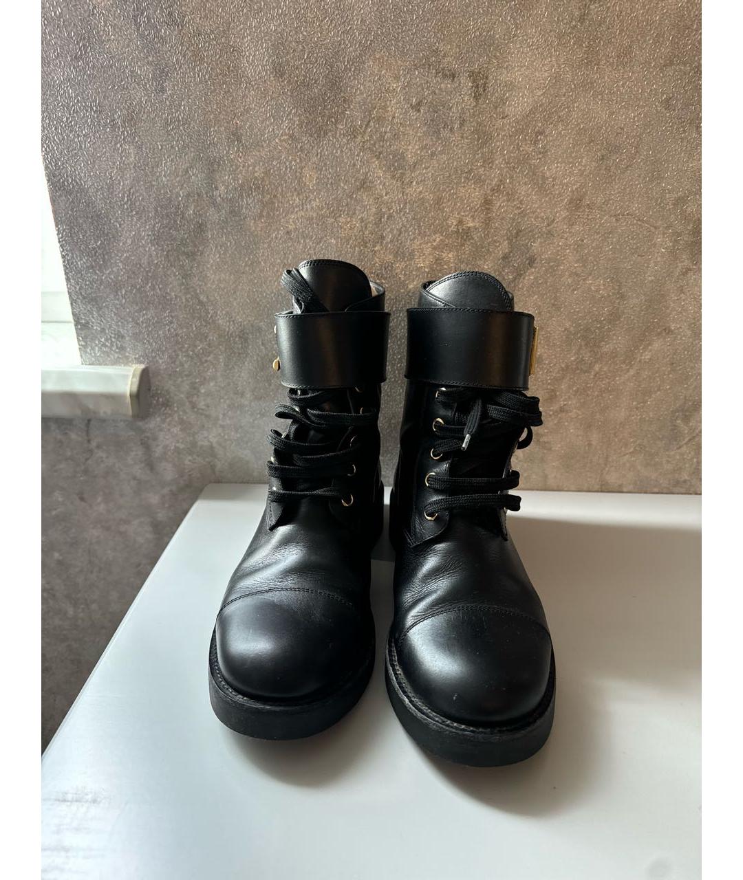LOUIS VUITTON Черные кожаные ботинки, фото 2
