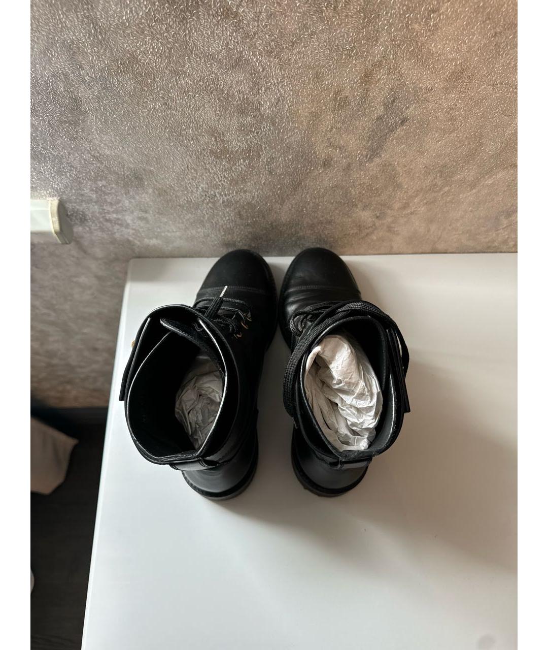 LOUIS VUITTON Черные кожаные ботинки, фото 3