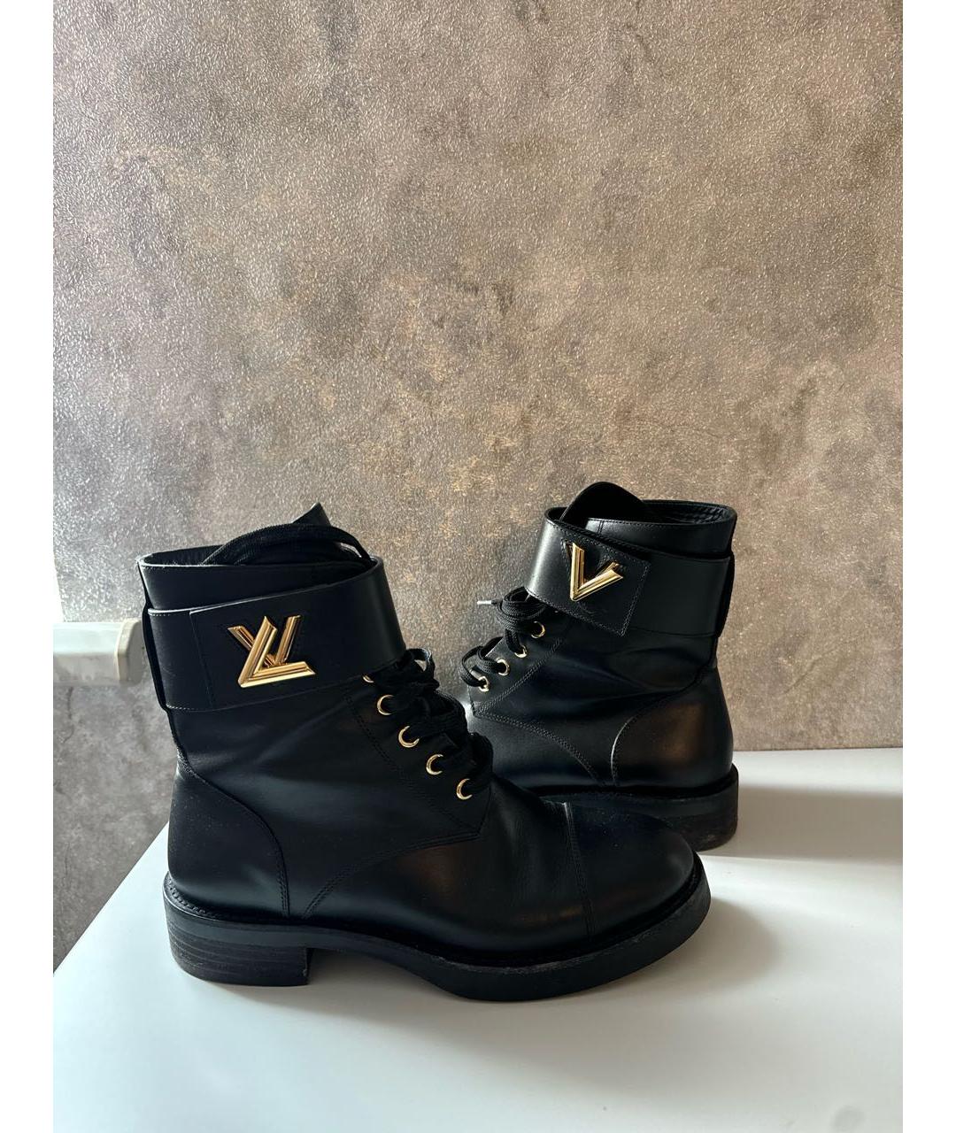 LOUIS VUITTON Черные кожаные ботинки, фото 5