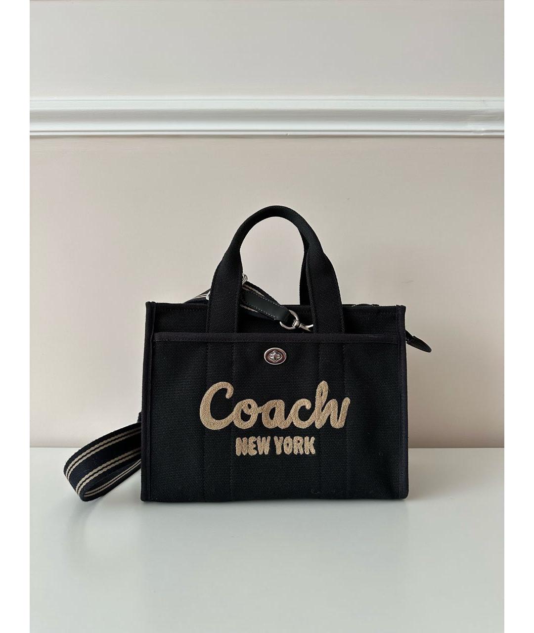 COACH Черная тканевая сумка тоут, фото 5