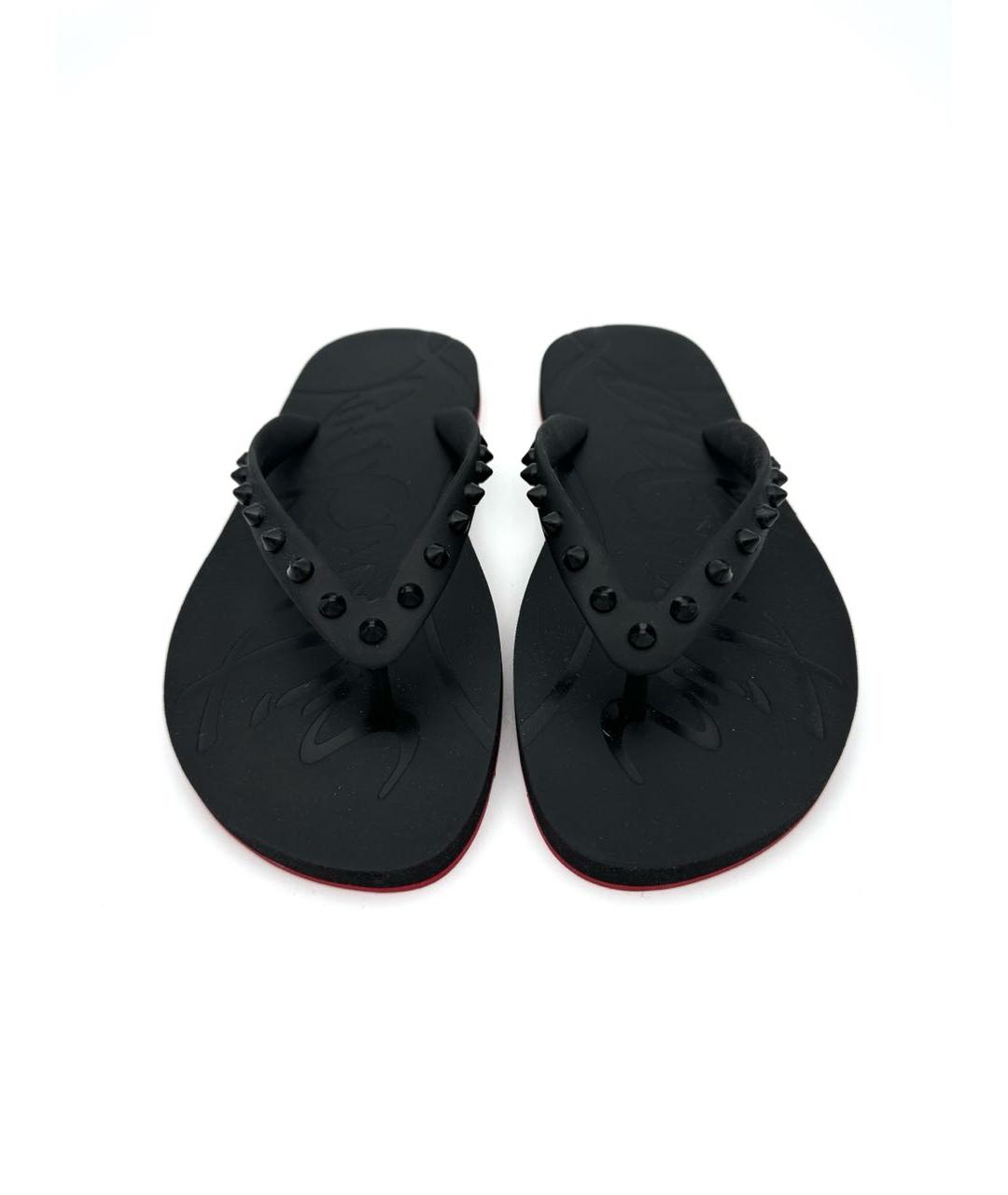 CHRISTIAN LOUBOUTIN Черные шлепанцы, фото 3