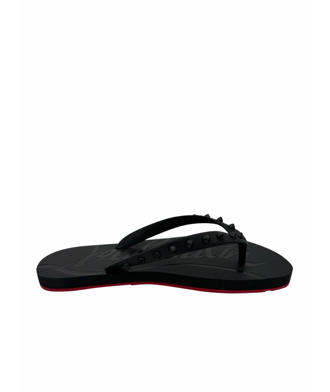 CHRISTIAN LOUBOUTIN Черные шлепанцы, фото 1