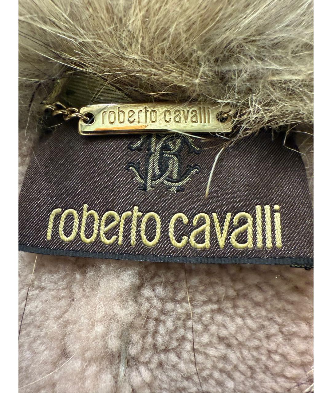 ROBERTO CAVALLI Бежевая меховая дубленка, фото 2