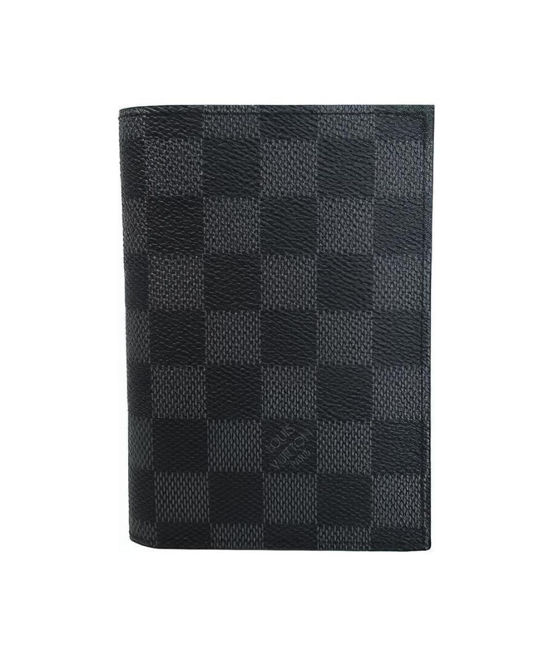 LOUIS VUITTON Черный кожаный кошелек, фото 1