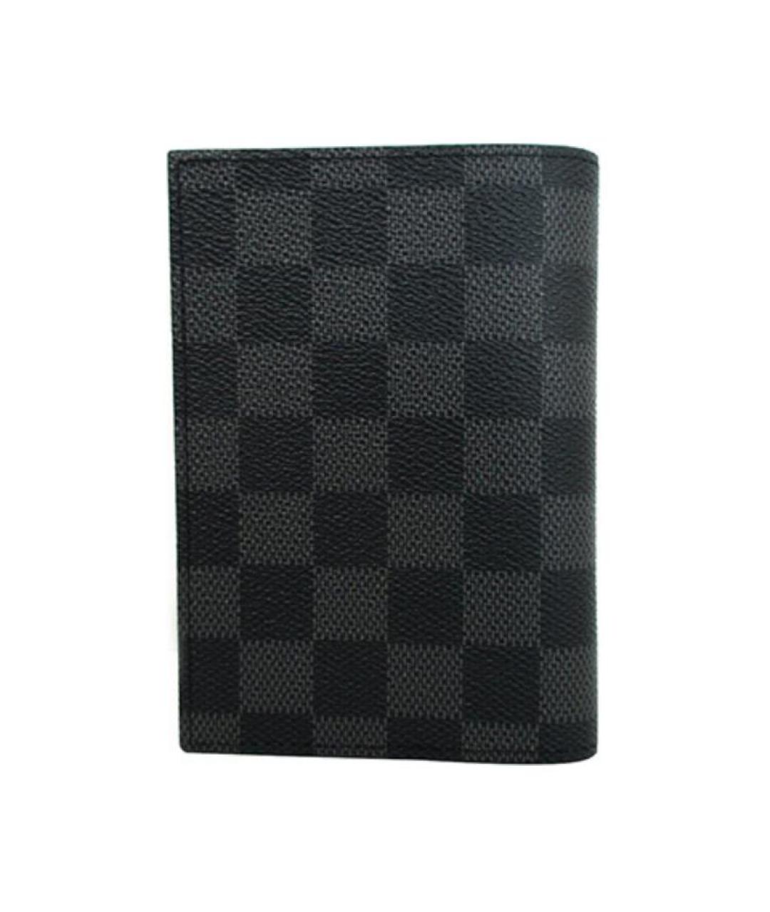 LOUIS VUITTON Черный кожаный кошелек, фото 2
