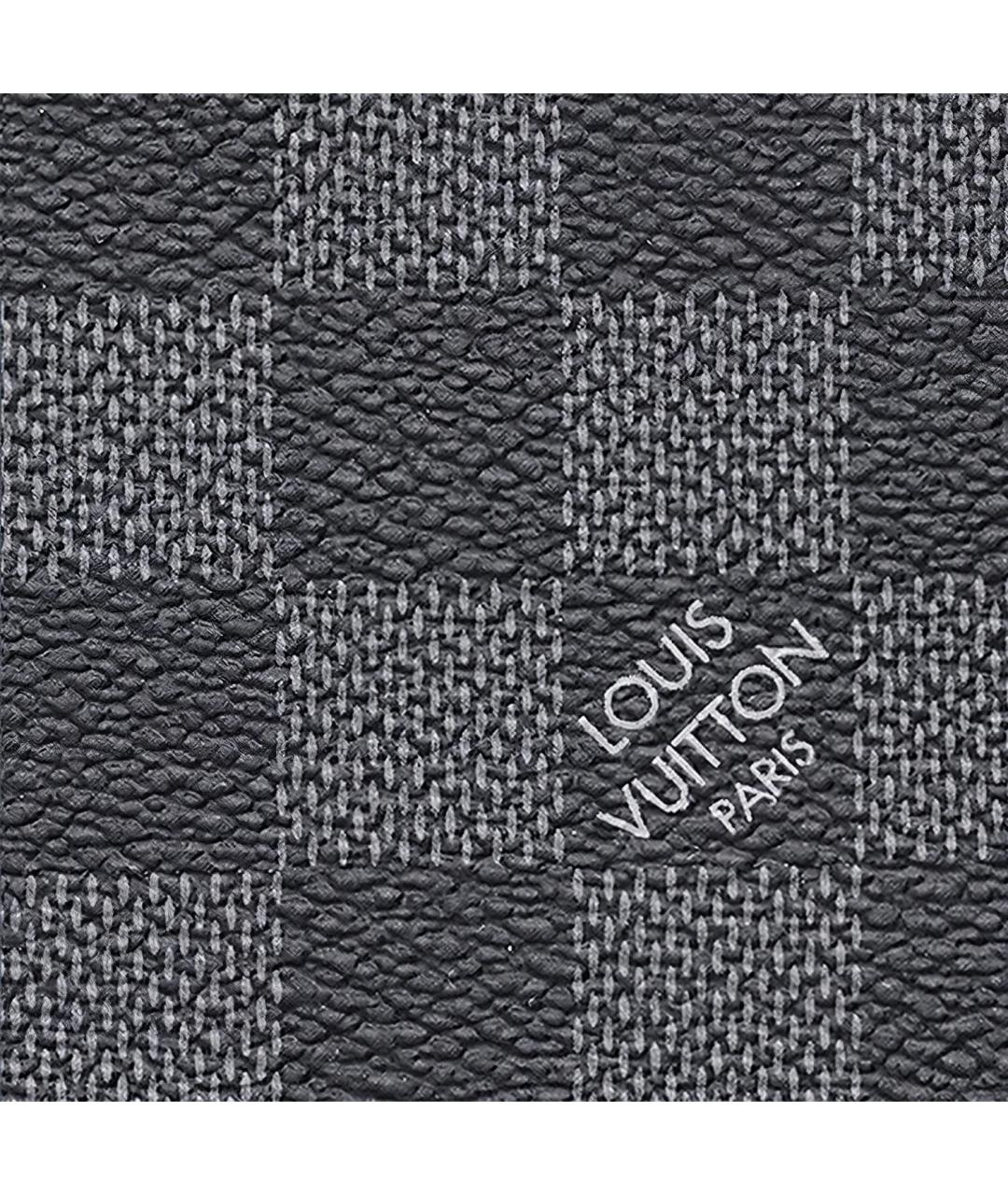 LOUIS VUITTON Черный кожаный кошелек, фото 7