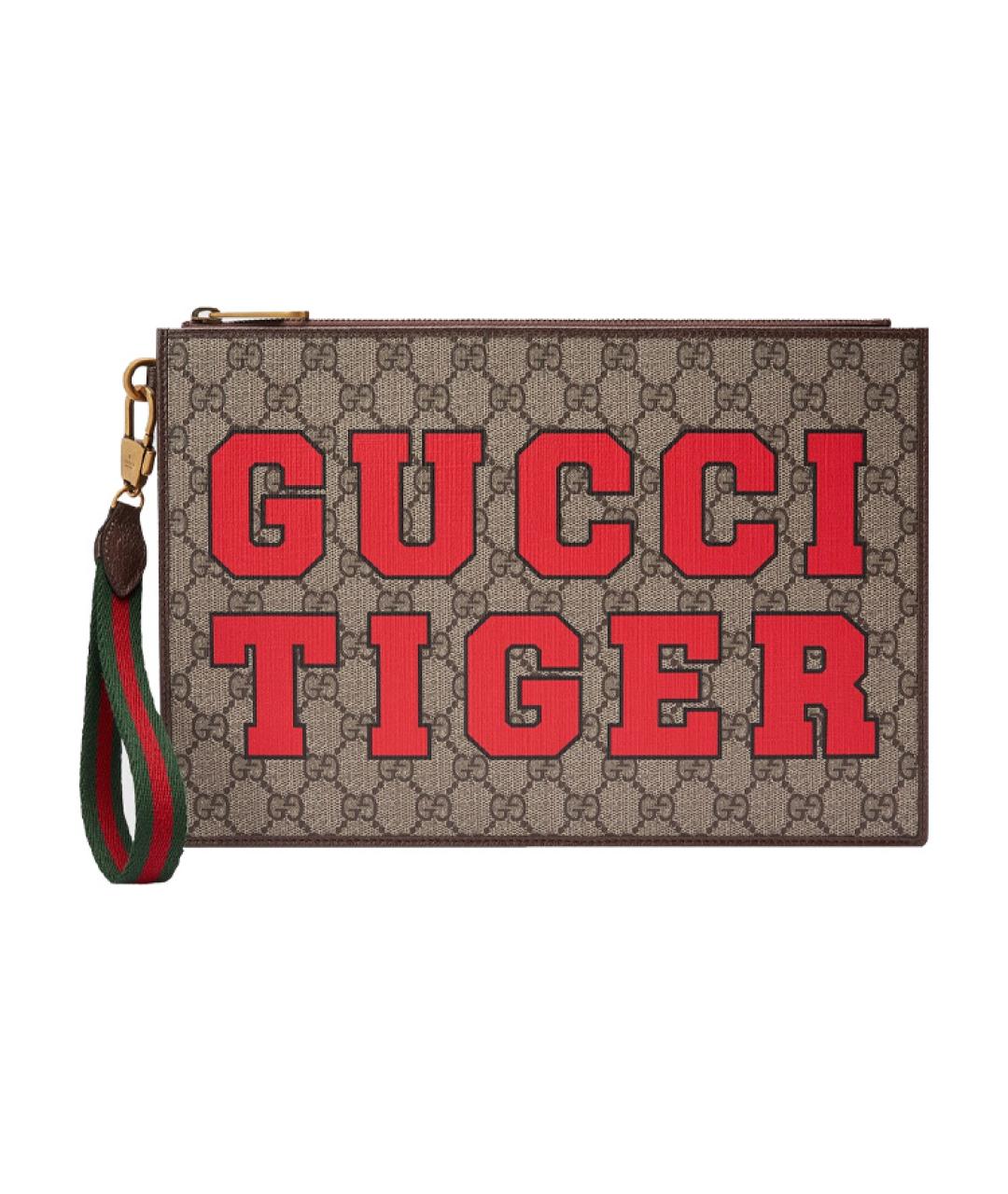 GUCCI Бежевая тканевая папка для документов, фото 1