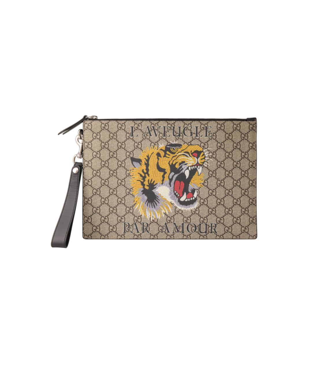 GUCCI Бежевая тканевая папка для документов, фото 2