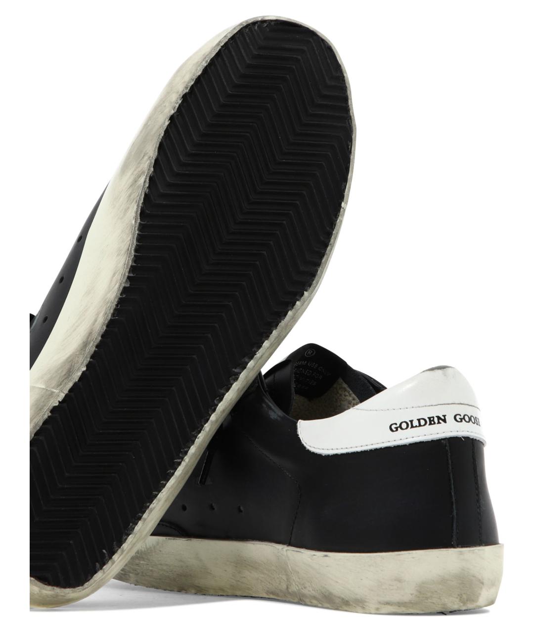 GOLDEN GOOSE DELUXE BRAND Черные кожаные низкие кроссовки / кеды, фото 5