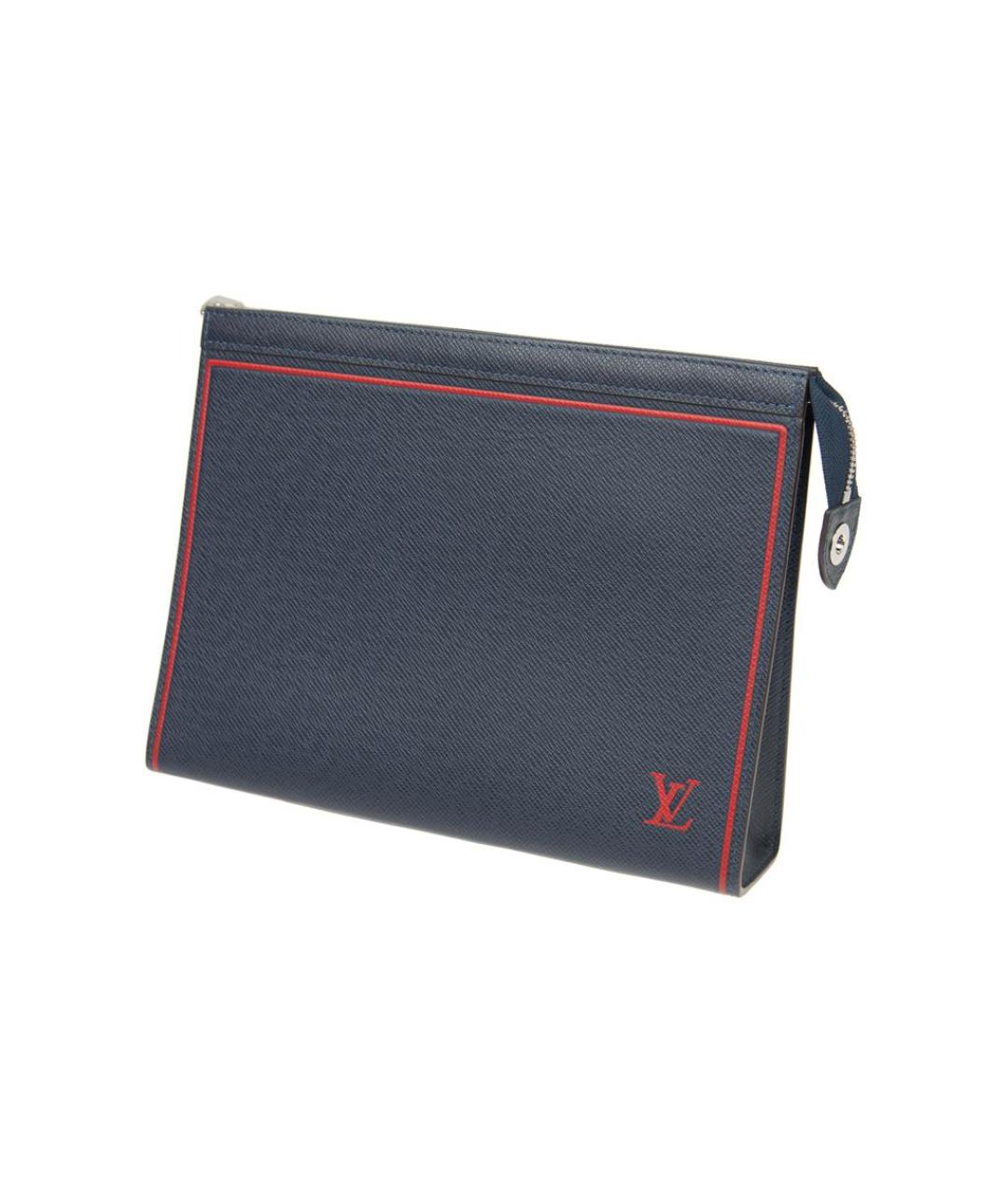 LOUIS VUITTON Темно-синяя кожаная папка для документов, фото 2