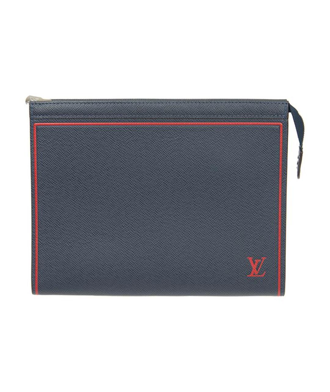 LOUIS VUITTON Темно-синяя кожаная папка для документов, фото 1