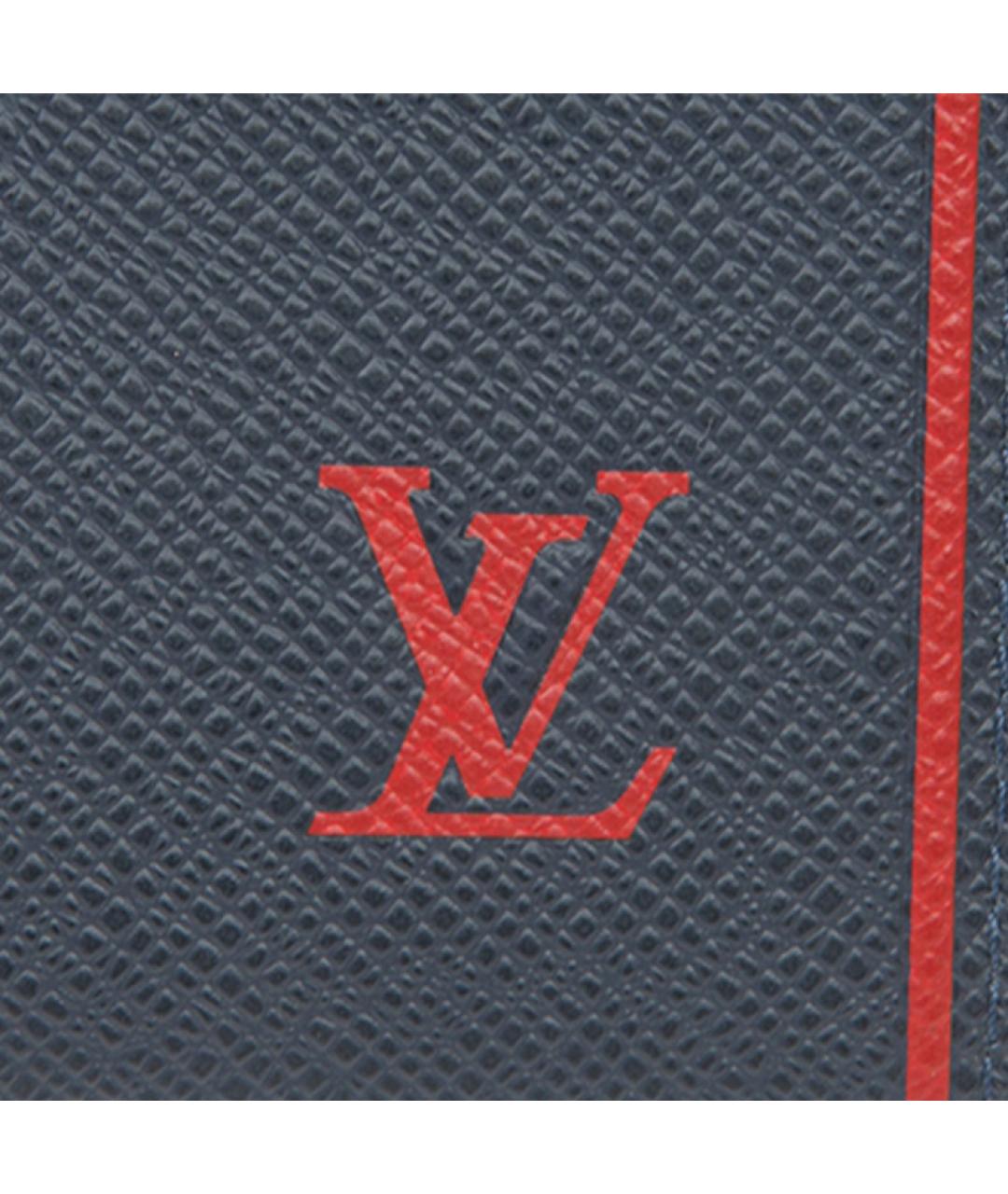 LOUIS VUITTON Темно-синяя кожаная папка для документов, фото 5