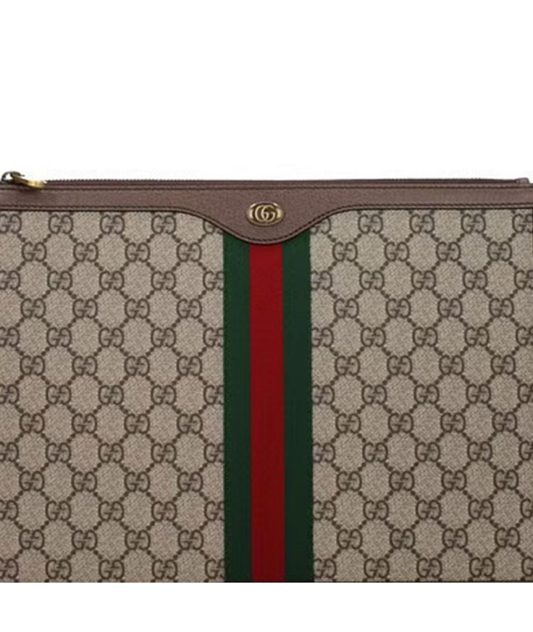 GUCCI Бежевая тканевая папка для документов, фото 8