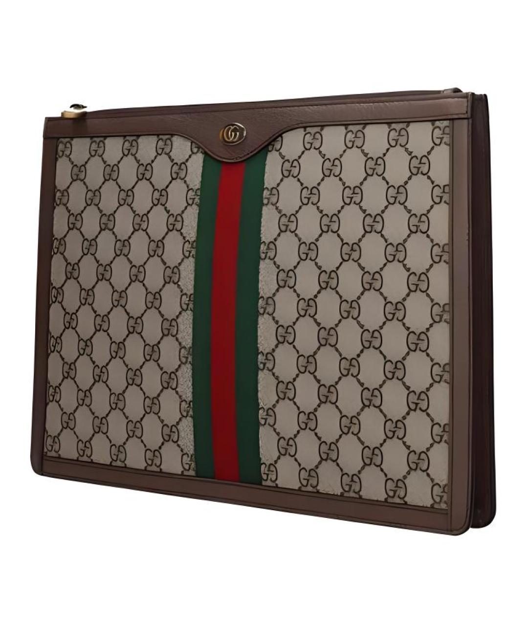 GUCCI Бежевая тканевая папка для документов, фото 4