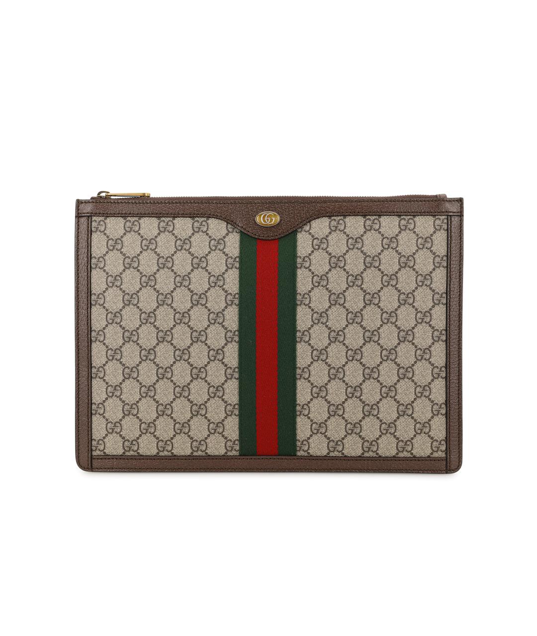 GUCCI Бежевая тканевая папка для документов, фото 1