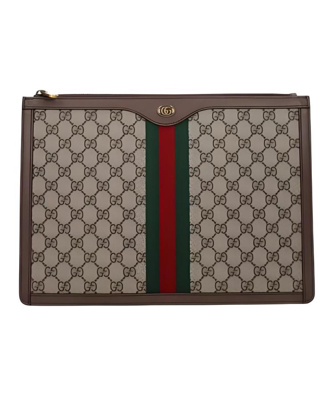 GUCCI Бежевая тканевая папка для документов, фото 2