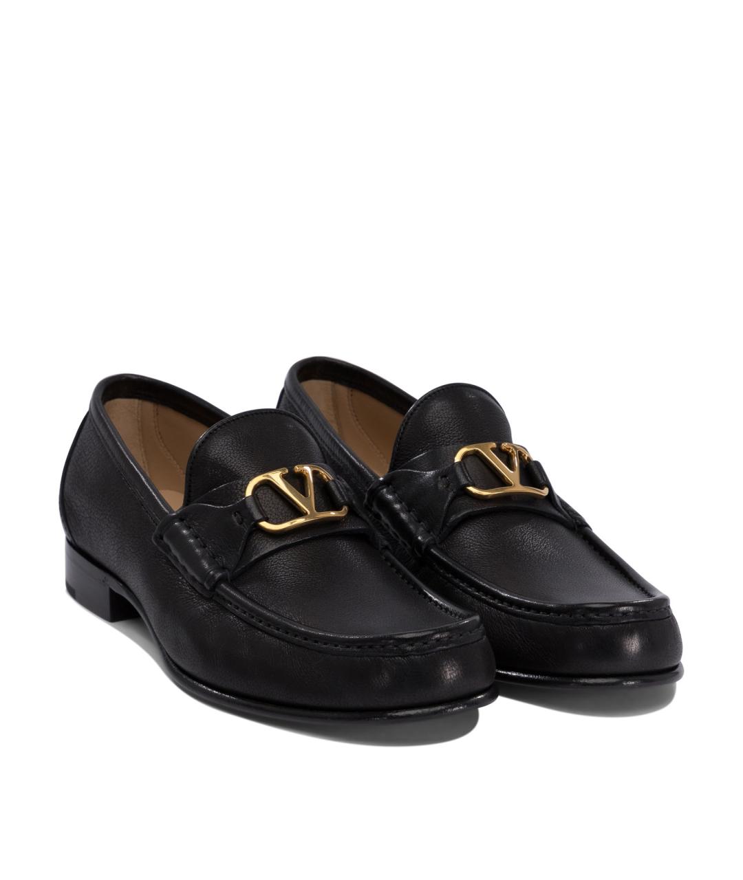 VALENTINO Черные кожаные лоферы, фото 2
