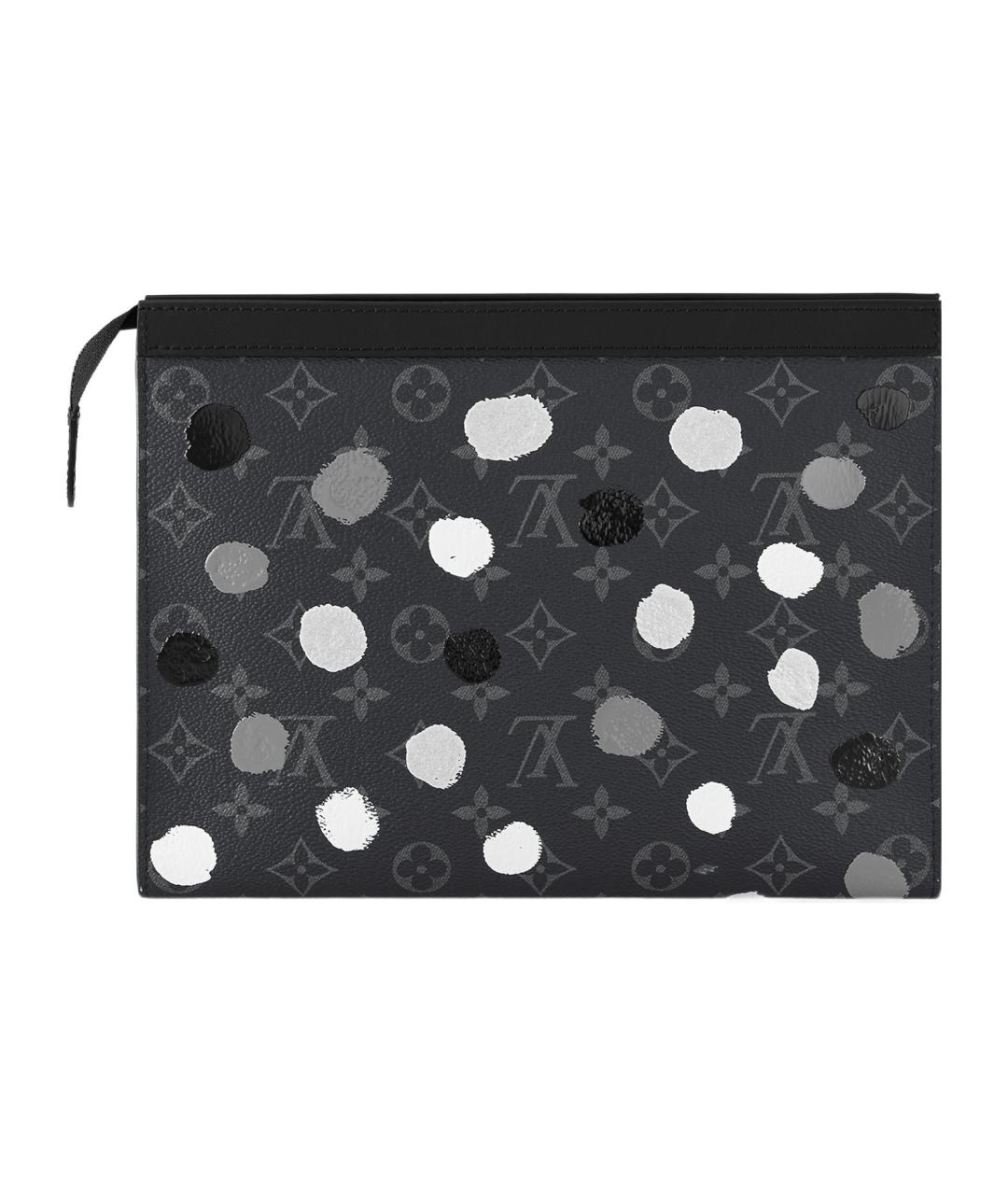 LOUIS VUITTON Черная кожаная папка для документов, фото 3