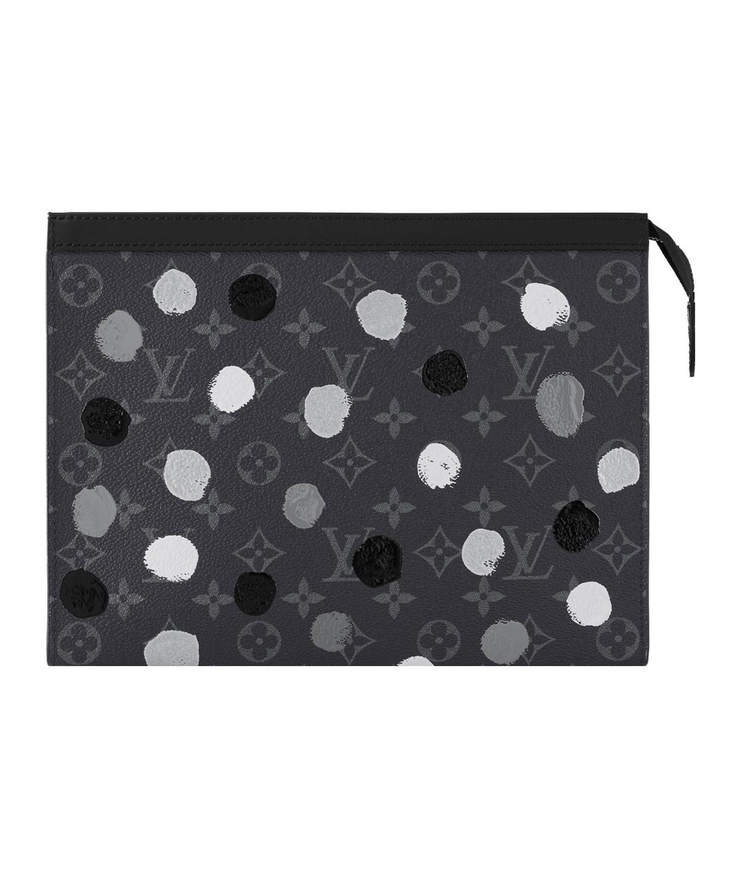 LOUIS VUITTON Черная кожаная папка для документов, фото 1