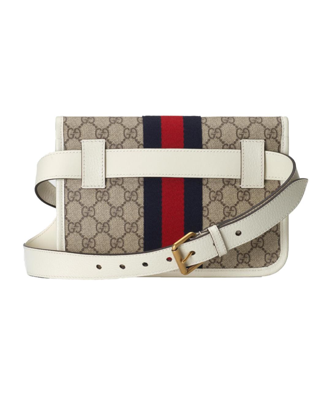 GUCCI Белая тканевая сумка на плечо, фото 3