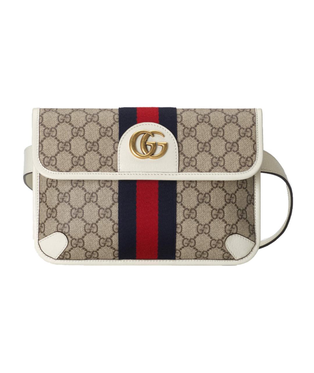 GUCCI Белая тканевая сумка на плечо, фото 1