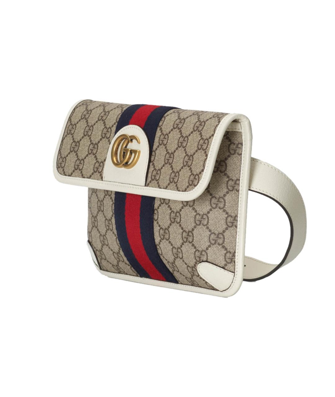 GUCCI Белая тканевая сумка на плечо, фото 2