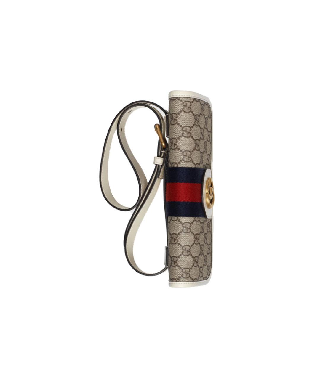 GUCCI Белая тканевая сумка на плечо, фото 5