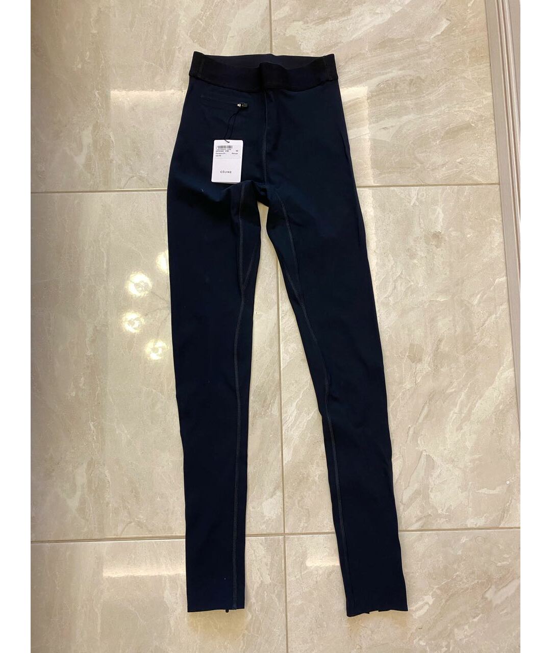 CELINE PRE-OWNED Темно-синие полиамидовые брюки узкие, фото 2