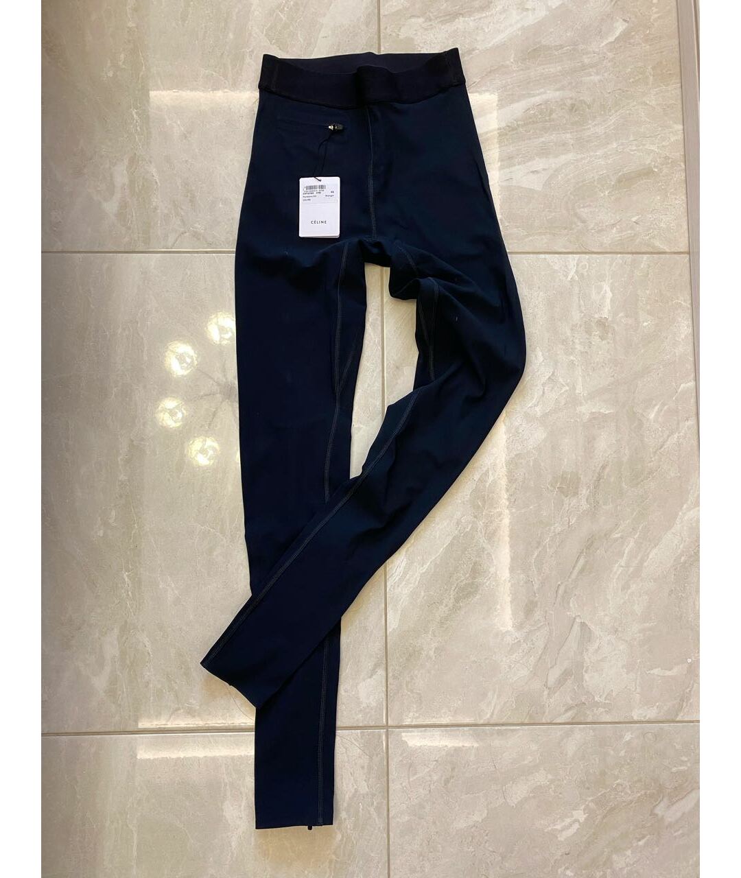 CELINE PRE-OWNED Темно-синие полиамидовые брюки узкие, фото 5