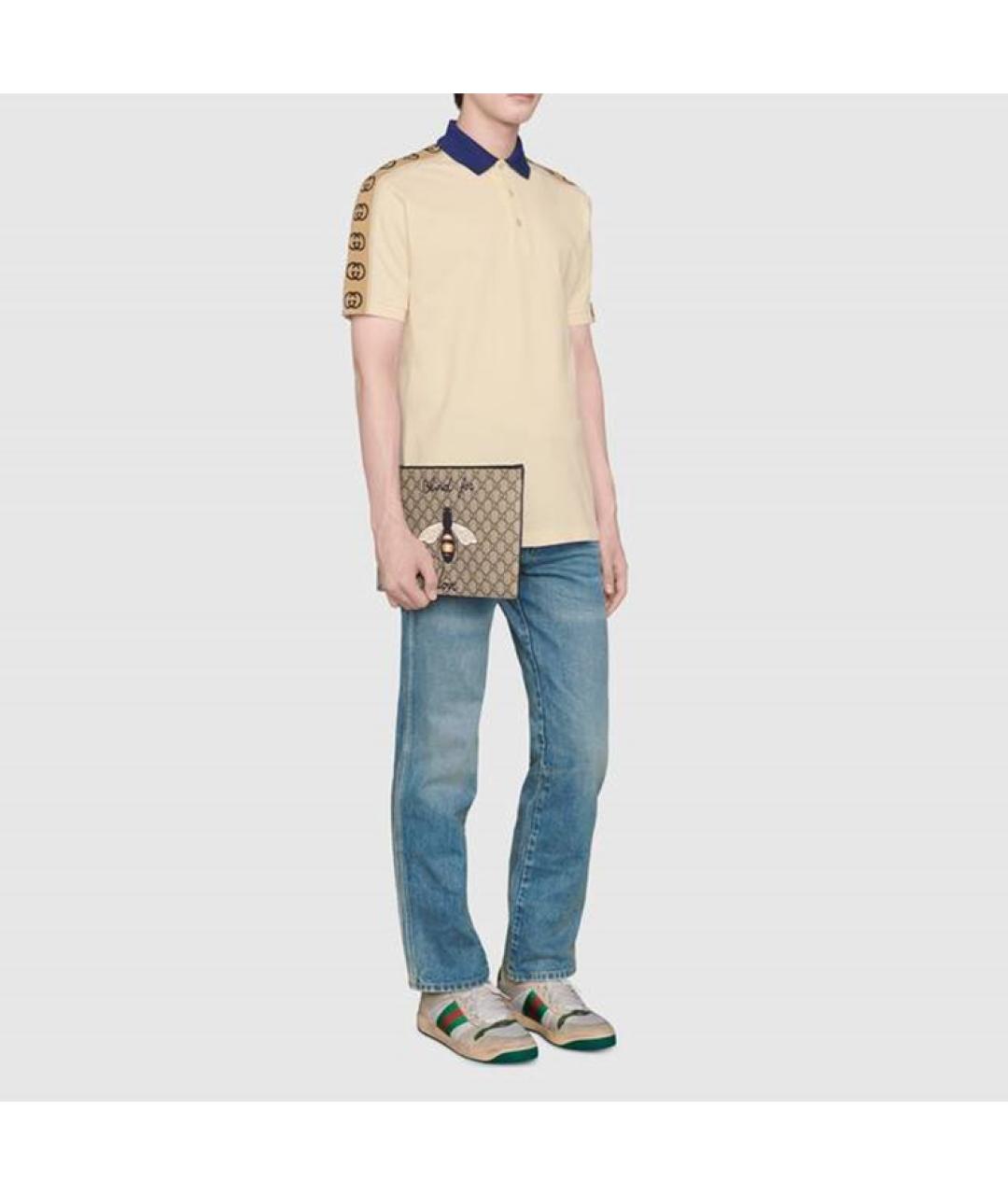 GUCCI Бежевая тканевая папка для документов, фото 6