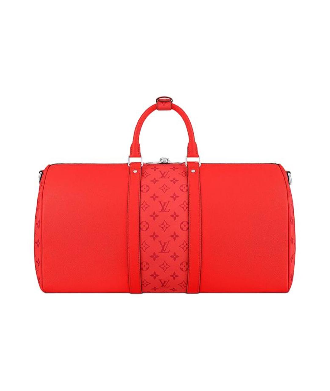 LOUIS VUITTON Красная кожаная дорожная/спортивная сумка, фото 1