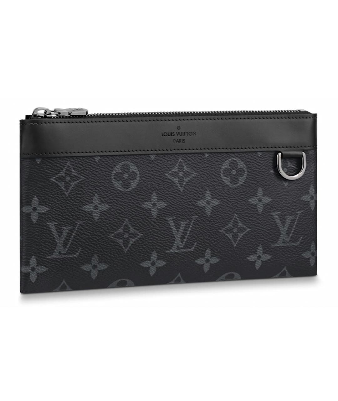 LOUIS VUITTON Черный кожаный кошелек, фото 2