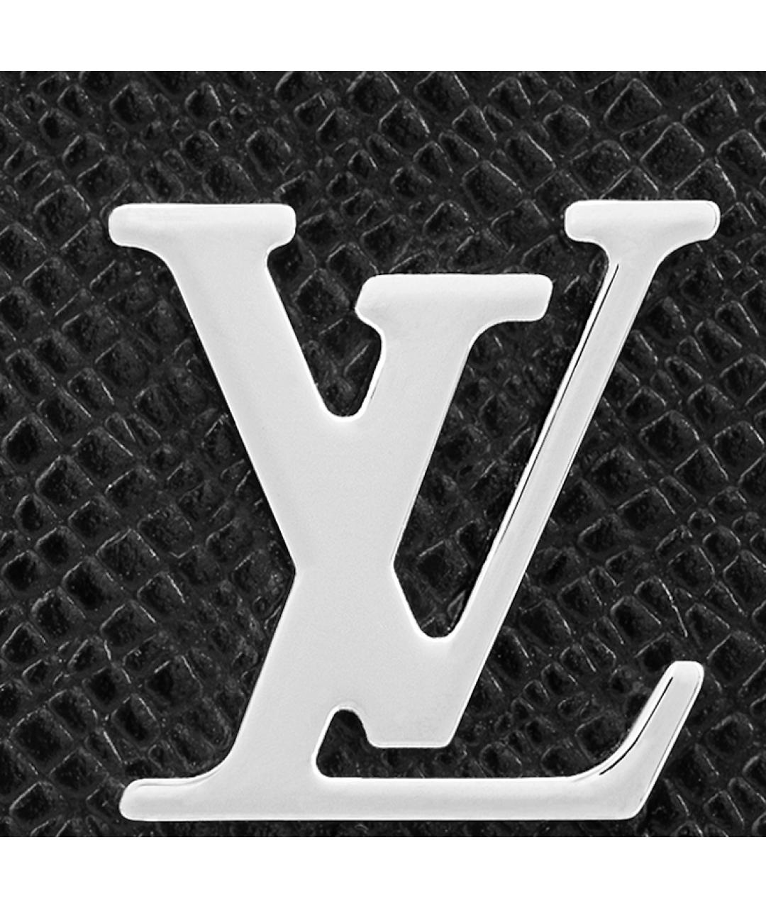 LOUIS VUITTON Черная кожаная папка для документов, фото 5