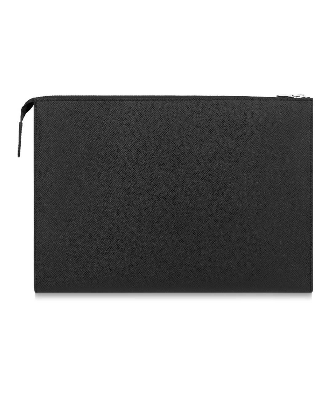 LOUIS VUITTON Черная кожаная папка для документов, фото 2