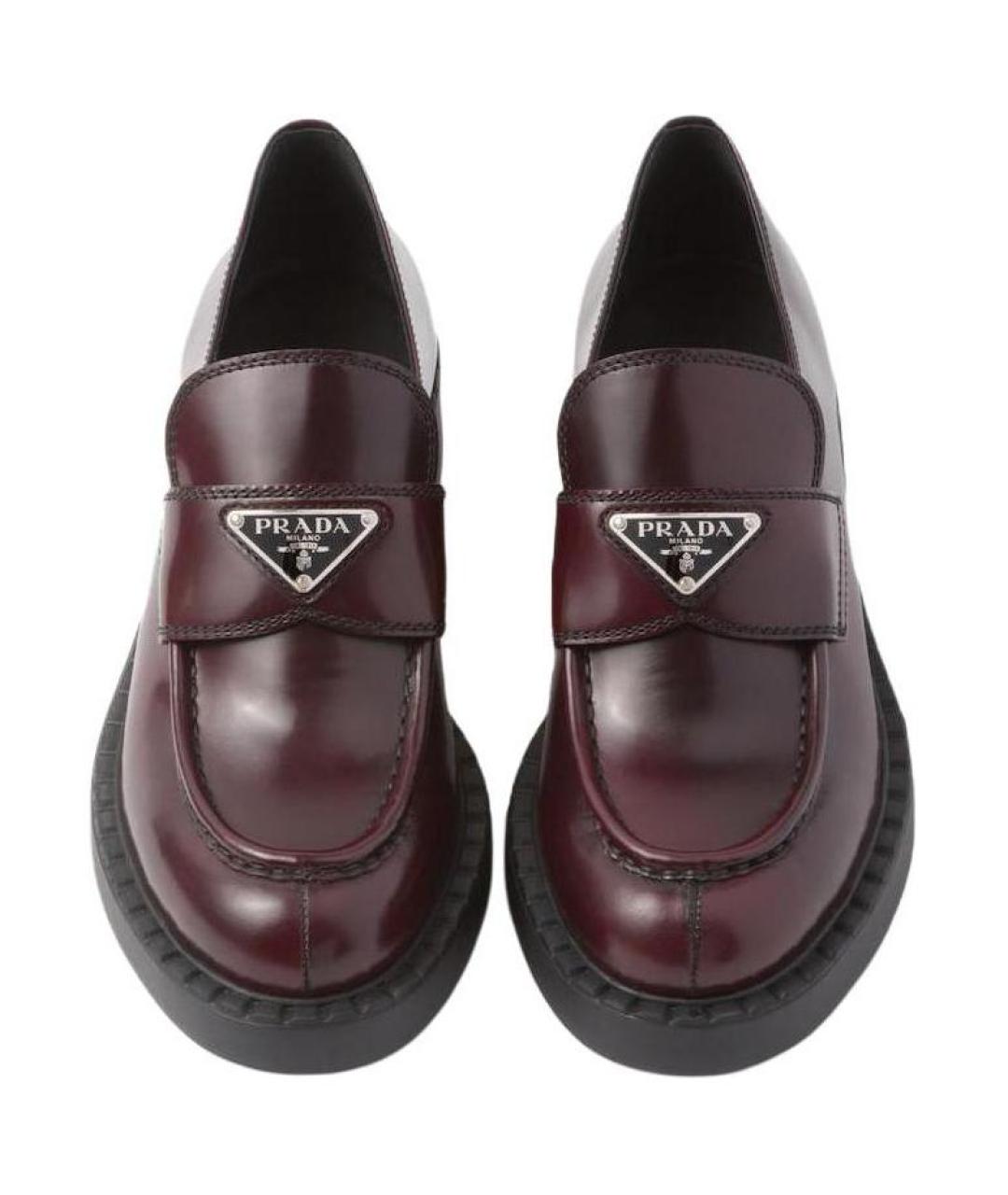 PRADA Коричневые кожаные лоферы, фото 5