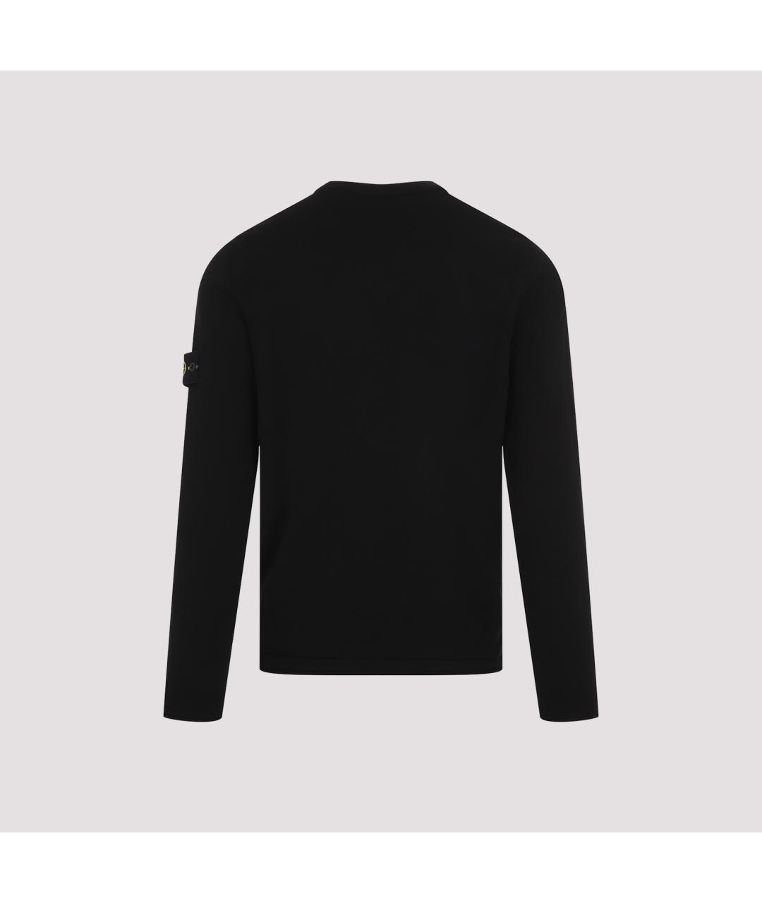 STONE ISLAND Черный хлопковый джемпер / свитер, фото 2