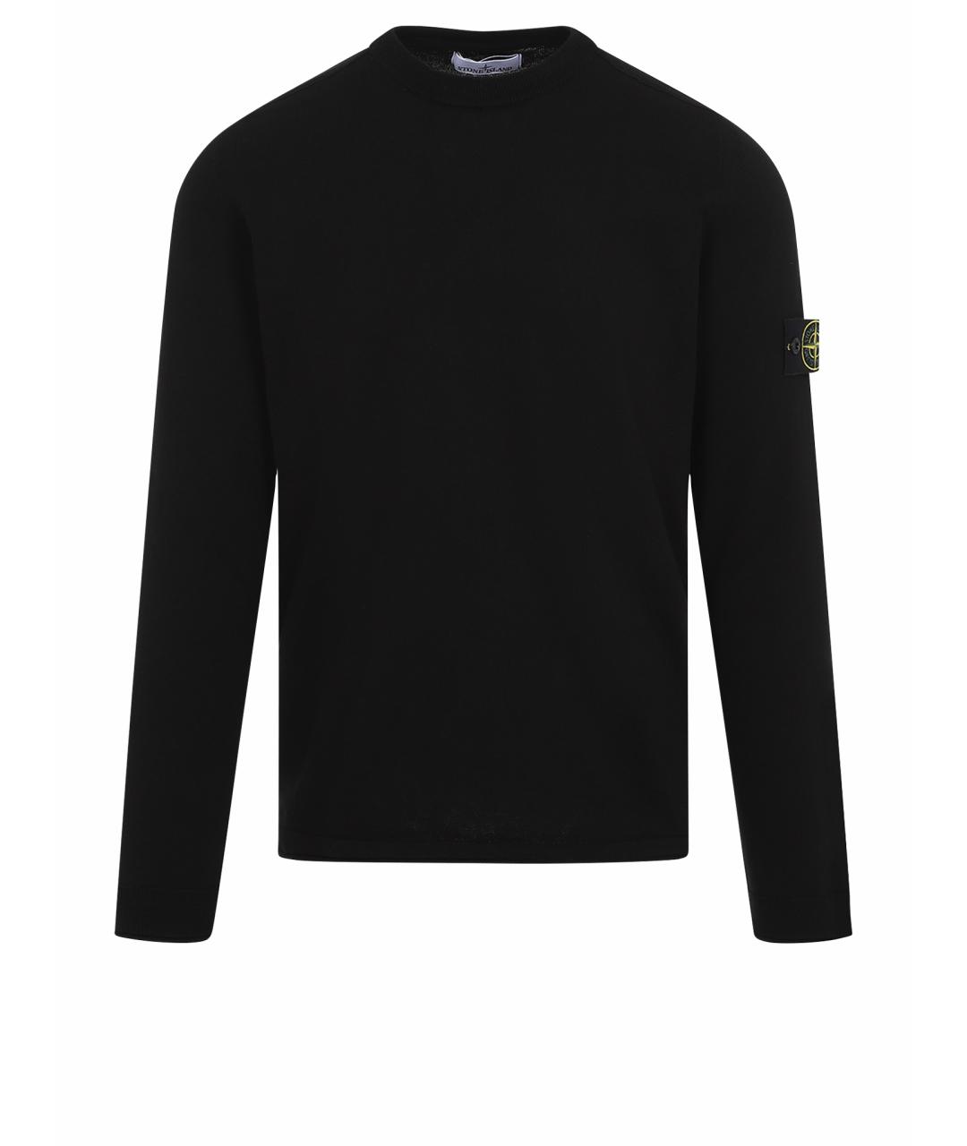 STONE ISLAND Черный хлопковый джемпер / свитер, фото 1